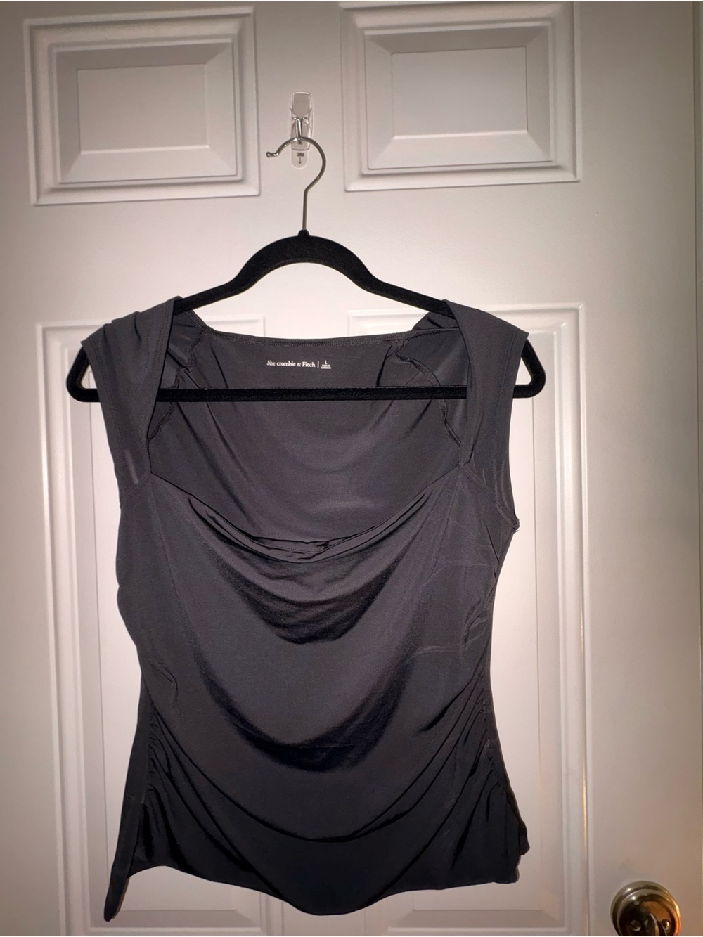 Abercrombie & Fitch Black Cowl Neck Sleeveless Top